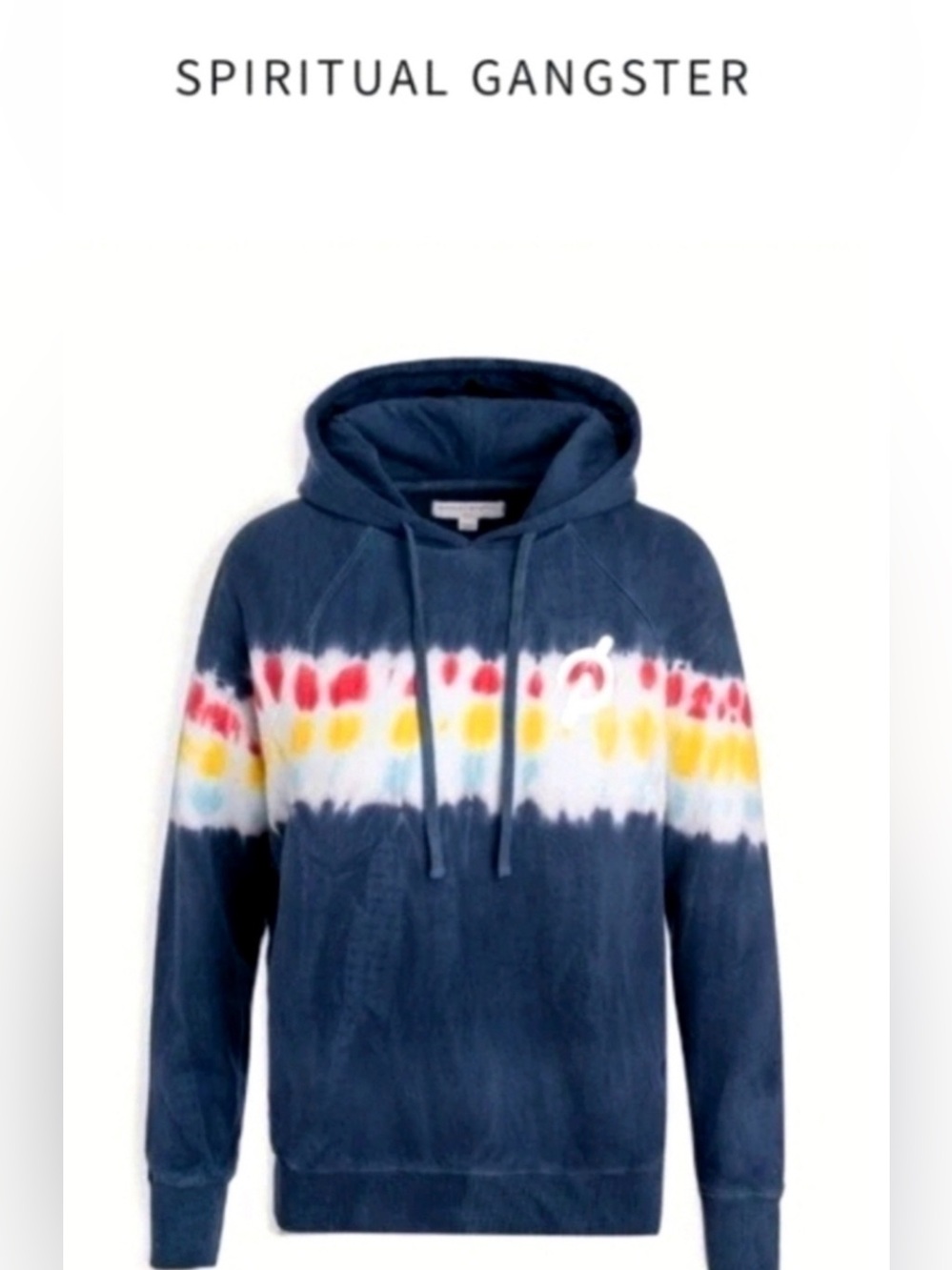 Spiritual Gangster Peloton Navy Tie-Dye Zip-Up Hoodie -NWT